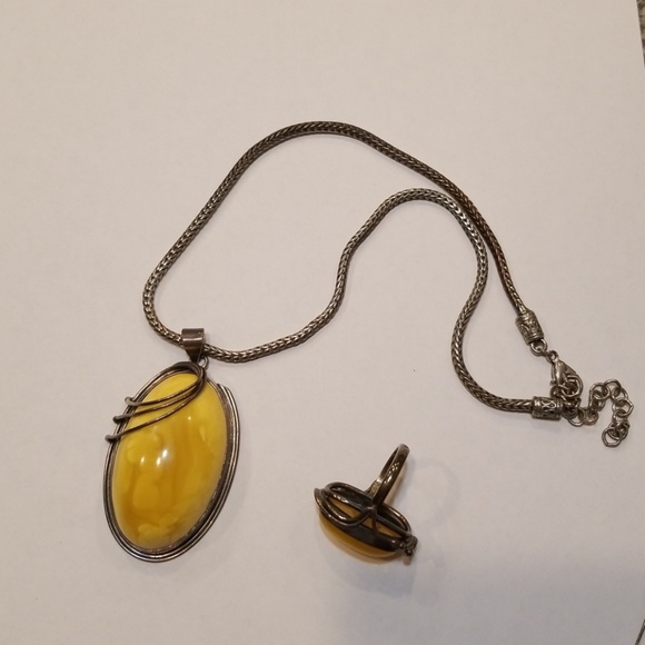Jewelry - Baltic Amber Necklace and Ring Set